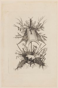 Figure sous tente, de "Recueil des Tentes Chinoises" - Jean Baptiste Pillement