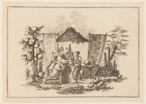 Figures avec une courge, de "Nouveau Cahier de Six Feuilles De Différents Sujets Chinois Historiés" - Jean Baptiste Pillement