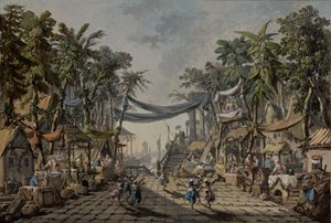 Scène de marché dans un port oriental imaginaire, c. 1764 - Jean Baptiste Pillement