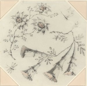 Fleurs de trompette et marguerites - Jean Baptiste Pillement