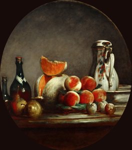 Melons, poires, pêches et prunes, ou Le melon coupé - Jean Baptiste Simeon Chardin