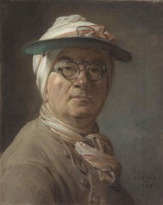 Autoportrait avec un cache-œil, 1775 - Jean Baptiste Simeon Chardin