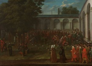 Cornelis Calkoen en route pour son audience avec le sultan Ahmed III