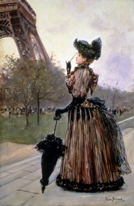 Femme devant la Tour Eiffel - Jean Beraud