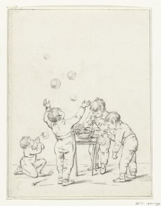 Enfants soufflant des bulles - Jean Bernard