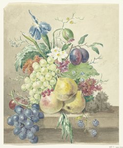 Nature morte de fleurs et de fruits