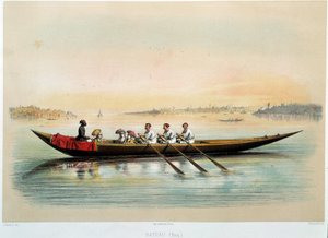 Empire ottoman : un bateau à Constantinople. Aquarelle de Jean Brindesi (1826-1888) - Jean Brindesi