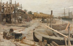 Le chantier naval, vers 1875