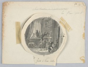 Conception pour une assiette en porcelaine peinte, Fruits à l