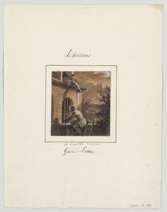 Design pour une assiette en porcelaine peinte, Le Verseau (Aquarius) du service Le Zodiaque Travesti