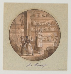 Design pour une Assiette en Porcelaine Peinte, Les Fromages pour le Service des Objets de Dessert
