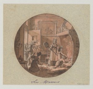 Conception pour une assiette en porcelaine peinte, Les Marrons pour le Service des Objets de Dessert
