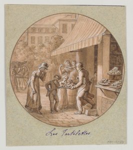 Conception pour une assiette en porcelaine peinte, Les Tartelettes pour le Service des Objets de Desserts