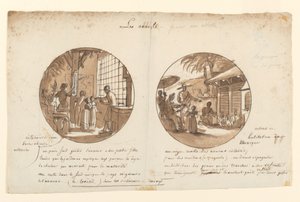 Conceptions pour des assiettes en porcelaine peinte, Les Ananas du Service des Objets de Dessert - Jean Charles Develly