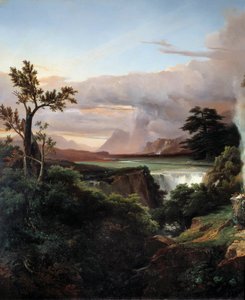 Paysage avec cascade