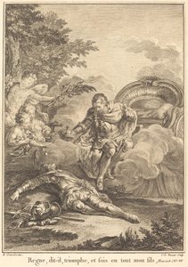 Règne, dit-il, triomphe, et sois en tout mon fils - Jean Charles Levasseur after Hubert François Gravelot