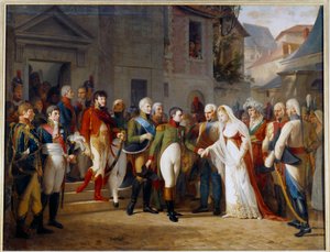 Napoléon Ier (1769-1821) reçoit la reine Louise de Prusse (1776-1810) à Tilsit le 6 juillet - Jean Charles Tardieu