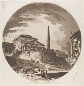 Vue de la Rotonde avec Escaliers sur le Tibre - Jean Claude Richard de Saint Non