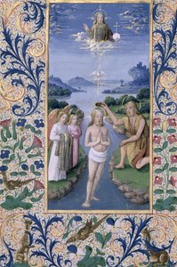 Ms Lat. Q.v.I.126 f.88v Baptême du Christ, du 