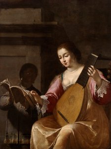 Femme jouant du luth