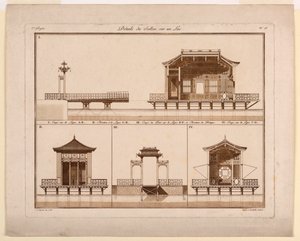 Conception pour un pavillon chinois dans un lac