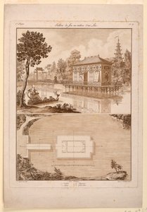Conception pour un pavillon chinois dans un lac