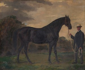 Chippendale et un palefrenier dans le paysage - Jean Edouard Lacretelle