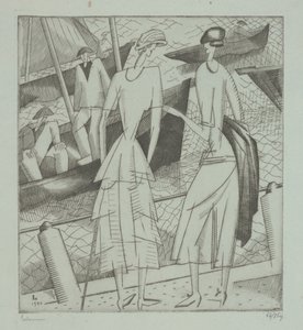 Jeunes femmes au port - Jean Emile Laboureur