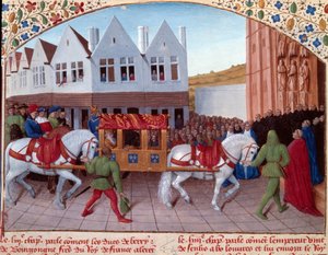 Entrée de Charles IV, empereur allemand en 1378 à Saint-Denis - Jean Fouquet