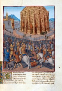 Le siège de Jérusalem par le roi de Babylone Nabuchodonosor II (604-562 avant JC) - Illustration dans les "Antiquités judaïques" de Flavius Josèphe par Fouquet, Jean (1420-1481) - Jean Fouquet