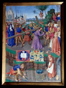 Portement de croix. Miniature tirée du "Livre d