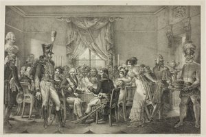 Napoléon au palais du Grand-Duc à Florence, planche treize de La vie politique et militaire de Napoléon