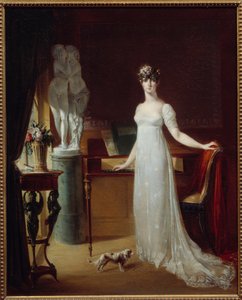 Portrait en pied de Pauline Bonaparte (1780-1825) posant avec Éros et Psyché
