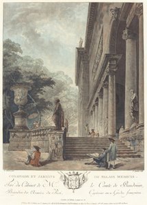 Colonnade et jardins du Palais Médicis, vers 1776 - Jean Francois Janinet