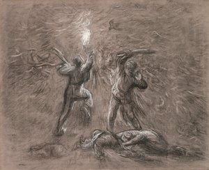 Chasse aux oiseaux à la torche - Jean Francois Millet