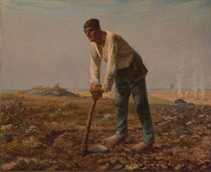 Homme avec une houe