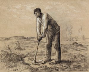 Homme avec une houe, vers 1860-62