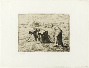 Paysanne avec une brouette