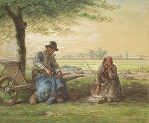 Paysans se reposant, vers 1866