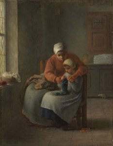 La leçon de tricot, vers 1860 - Jean Francois Millet