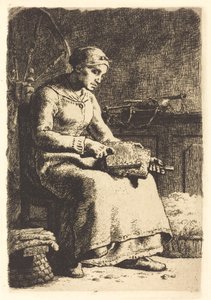 La cardeuse - Jean Francois Millet