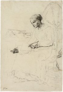 La cardeuse de laine (recto); Esquisse fragmentaire d