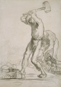 Deux paysans sciant et fendant du bois, vers 1850-1851 - Jean Francois Millet