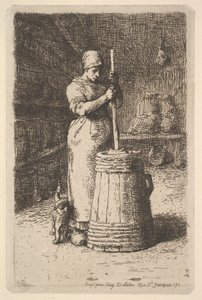 Femme barattant du beurre, 1855-56 - Jean Francois Millet