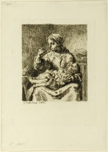 Femme nourrissant son enfant