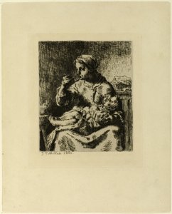Femme nourrissant son enfant