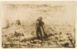 Femme étendant le linge