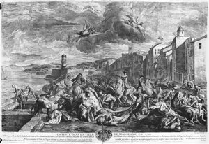 La peste de 1720 à Marseille, gravée par Simon Thomassin 1727