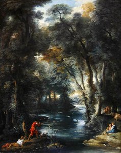Chasse au canard dans un bois