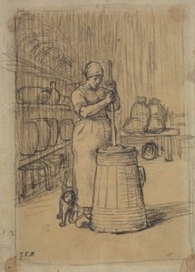 Étude pour Femme barattant du beurre
